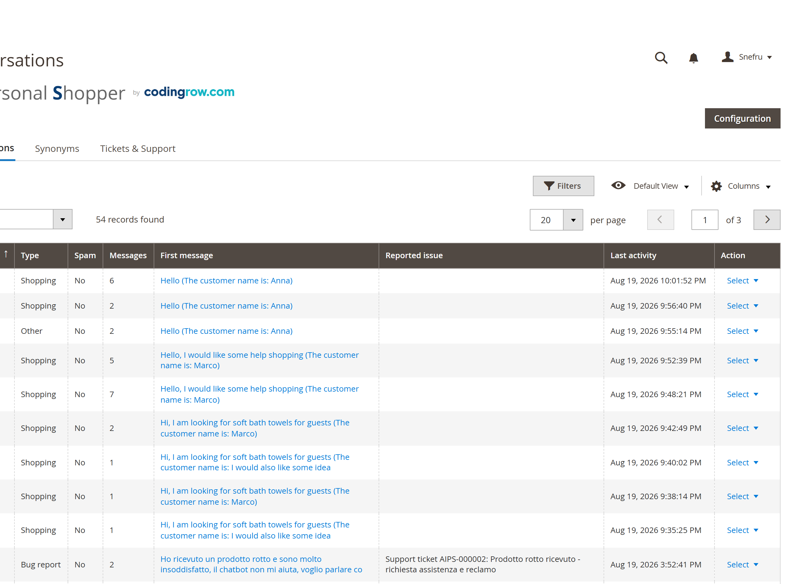 Every conversation arrives pre-classified in the admin console — your team reviews, it doesn't have to triage.