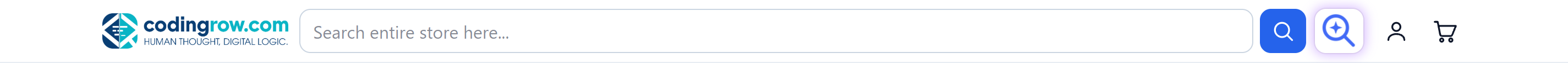 The sticky search bar with the AI lens button next to the standard search button.