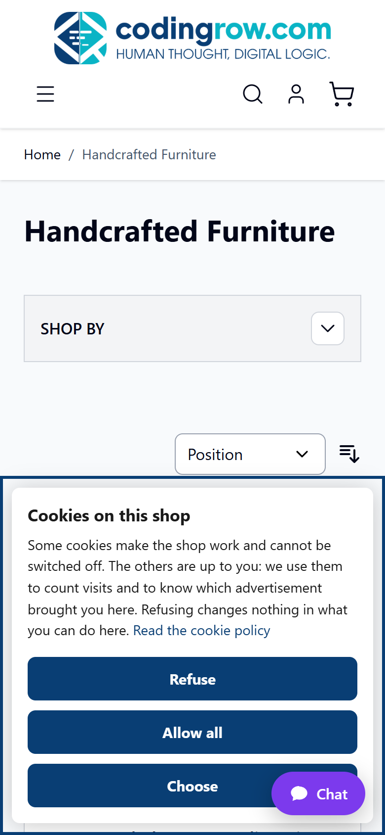 Il banner dei cookie su telefono: il rifiuto è sopra la piega, come l'accettazione
